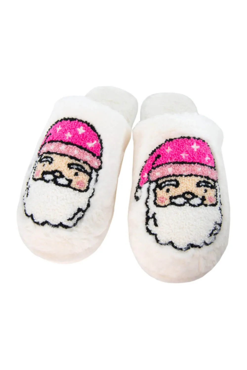Christmas Pink Santa Slippers for Women in White | KDC-SLPR-161-WHT sold by Glik’s product image thumbnail 3