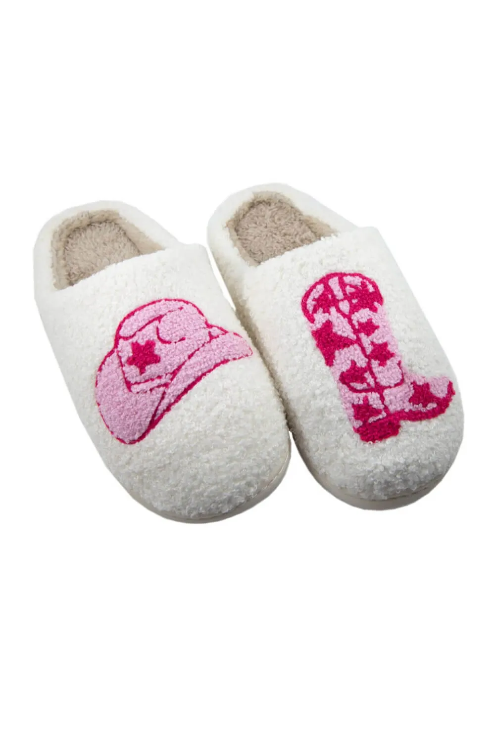 Cowboy Hat and Boot Slippers for Women in White | KDC-SLPR-120-WHT sold by Glik’s product image thumbnail 3