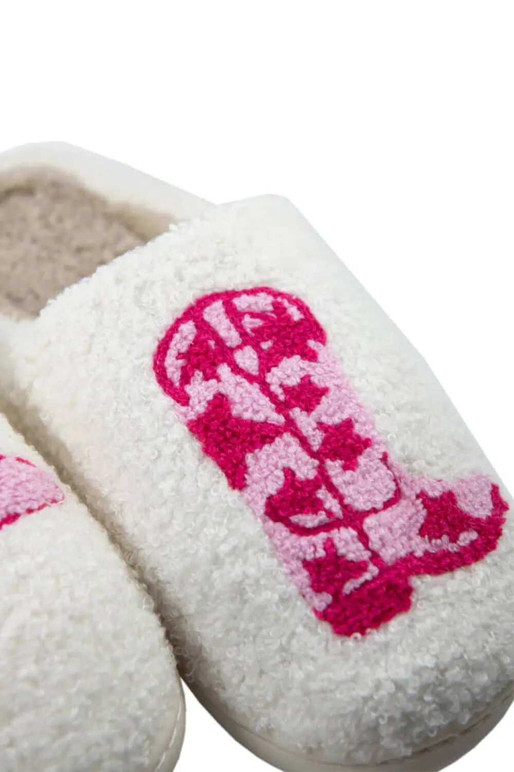 Cowboy Hat and Boot Slippers for Women in White | KDC-SLPR-120-WHT sold by Glik’s product image thumbnail 4