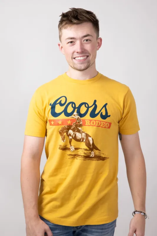Coors Banquet Coors Rodeo Horse T-Shirt for Men in Yellow | 17642-606A-YLLW sold by Glik’s