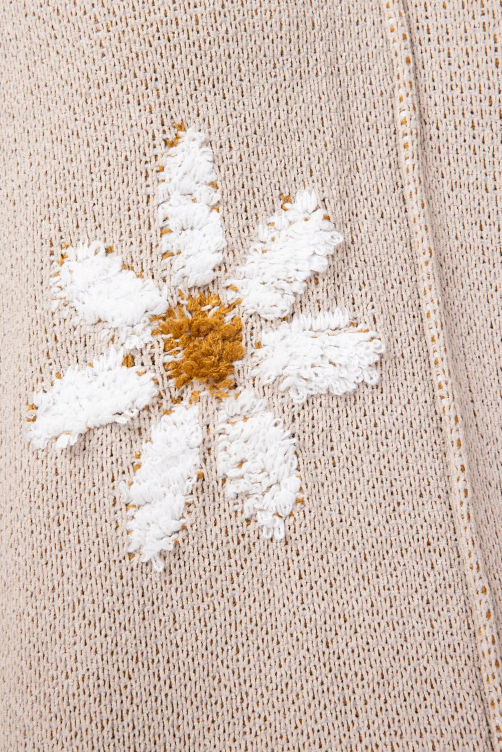 Miracle V Neck White Floral Sweater for Women in Taupe | 7418-TAUPE sold by Glik’s product image thumbnail 3