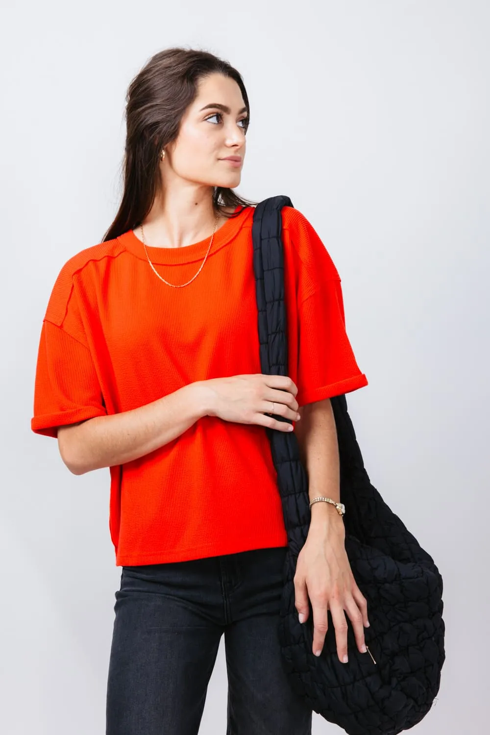 Large Quilted Puffer Bag for Women in Black | EG10279-BLACK sold by Glik’s product image thumbnail 3