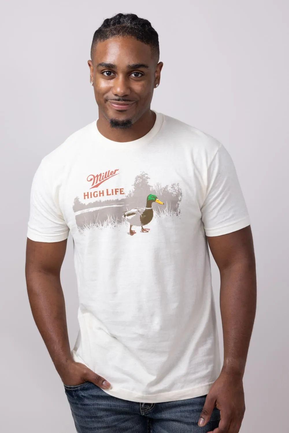 Miller Wildlife Duck T-Shirt for Men in Cream | 16148_608A-CREAM sold by Glik’s