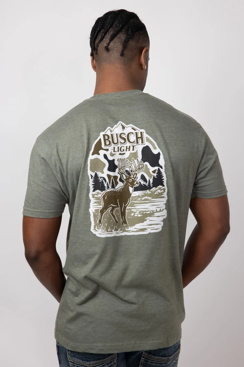 Brew City Camo Deer T-Shirt for Men in Green | 18456-308-GREEN sold by Glik’s