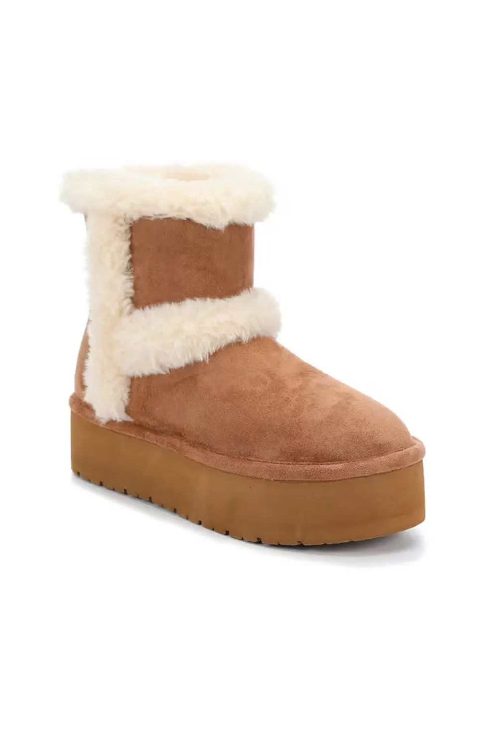 Madden Girl Everette Fur Booties for Women in Tan | EVERETTE-TAN sold by Glik’s