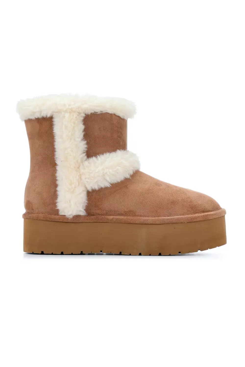 Madden Girl Everette Fur Booties for Women in Tan | EVERETTE-TAN sold by Glik’s product image thumbnail 2