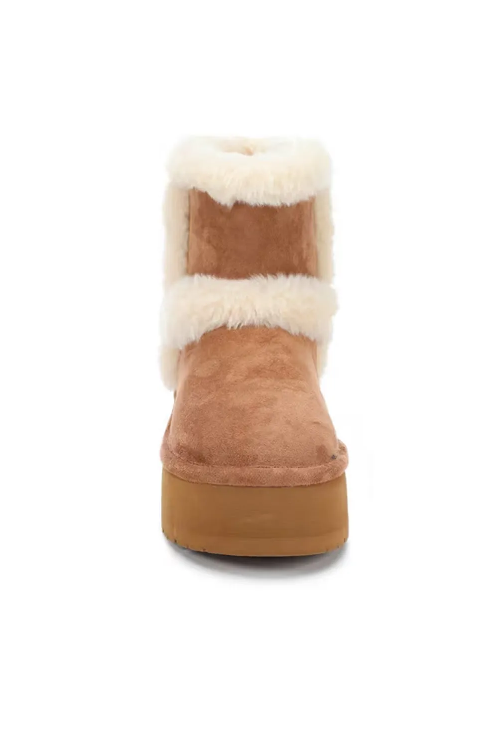 Madden Girl Everette Fur Booties for Women in Tan | EVERETTE-TAN sold by Glik’s product image thumbnail 4