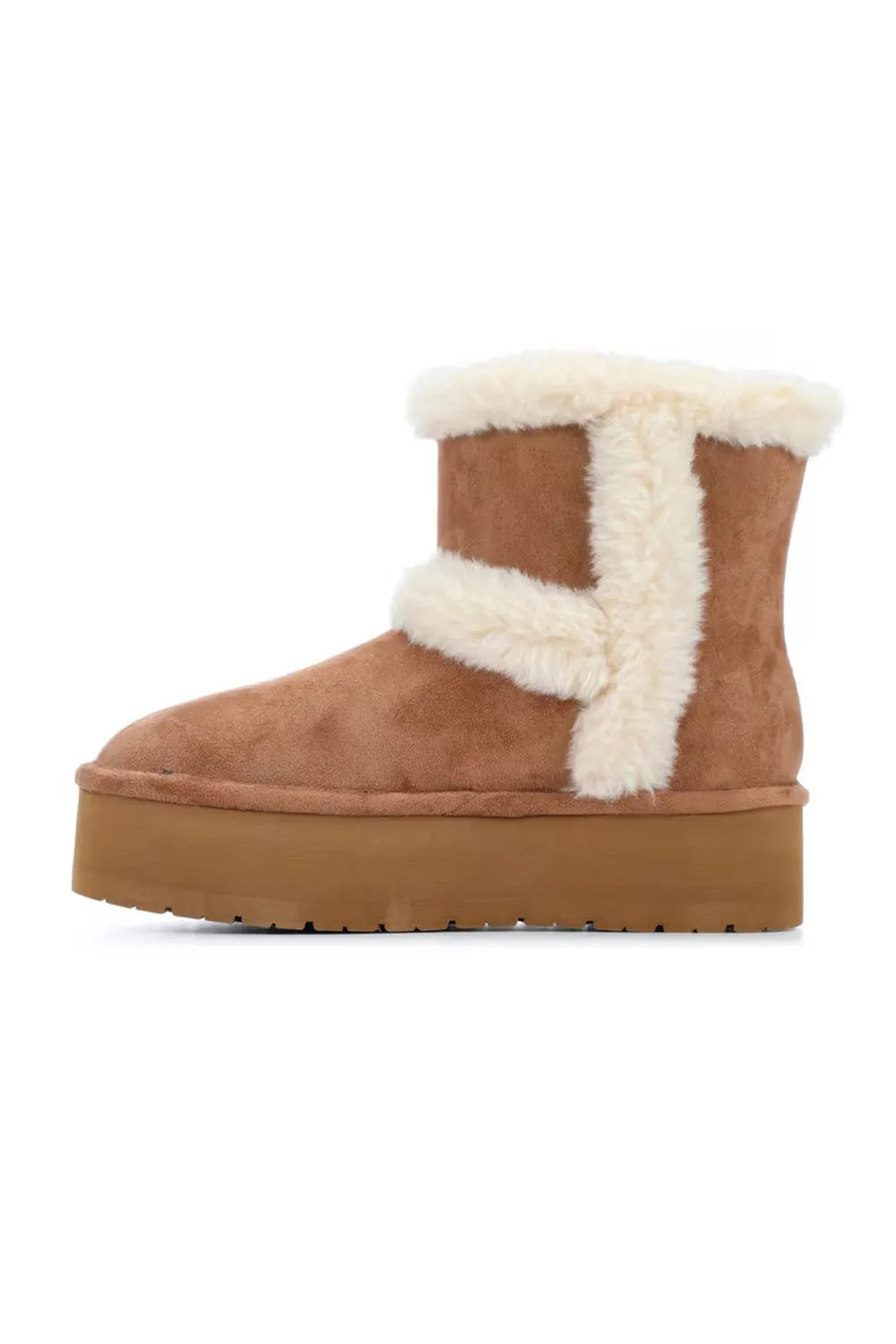 Madden Girl Everette Fur Booties for Women in Tan | EVERETTE-TAN sold by Glik’s product image thumbnail 3
