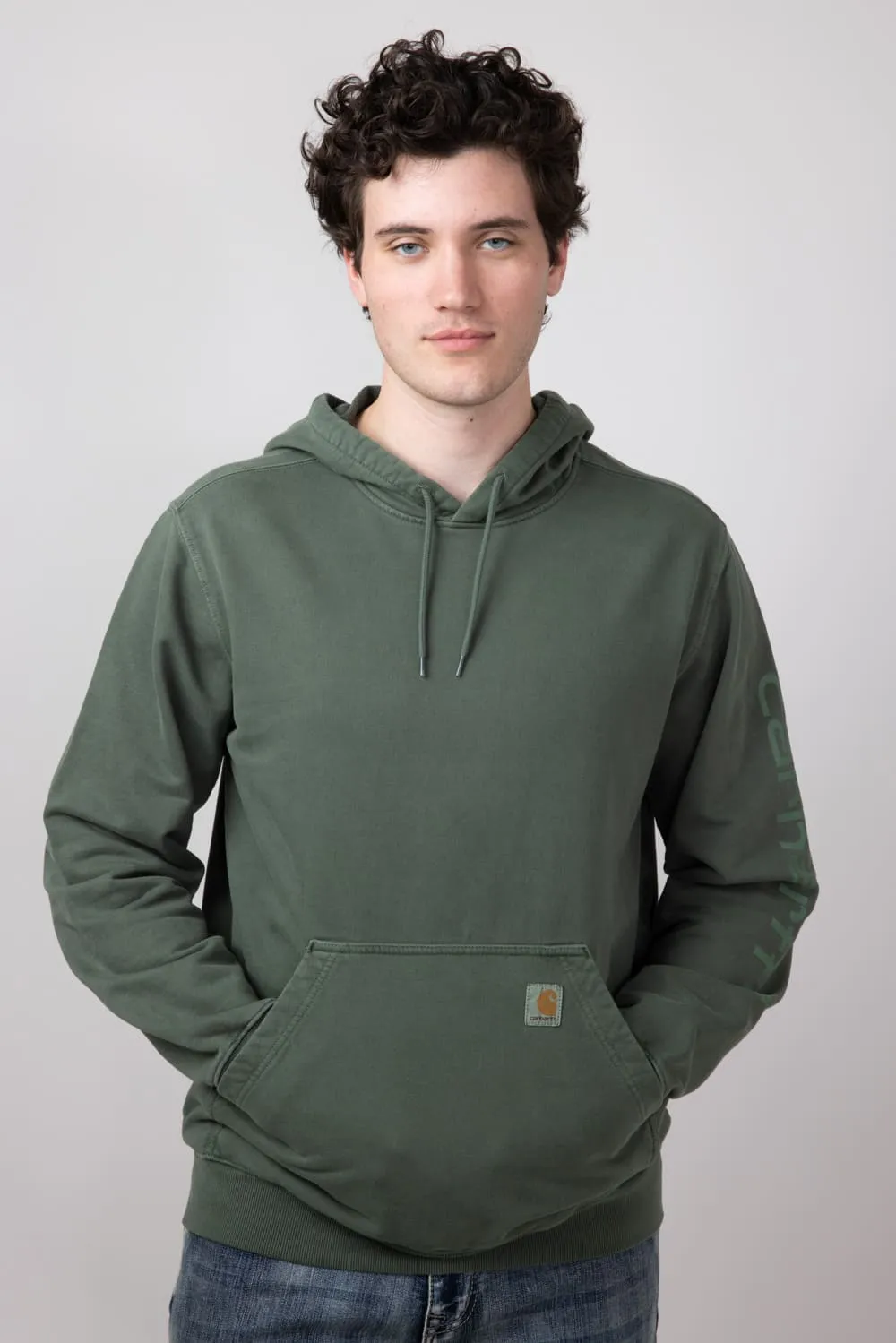 Carhartt Midweight Garment Dyed French Terry Hoodie for Men in Mountain View | 106253-GF8-MOUNTAIN sold by Glik’s product image thumbnail 4