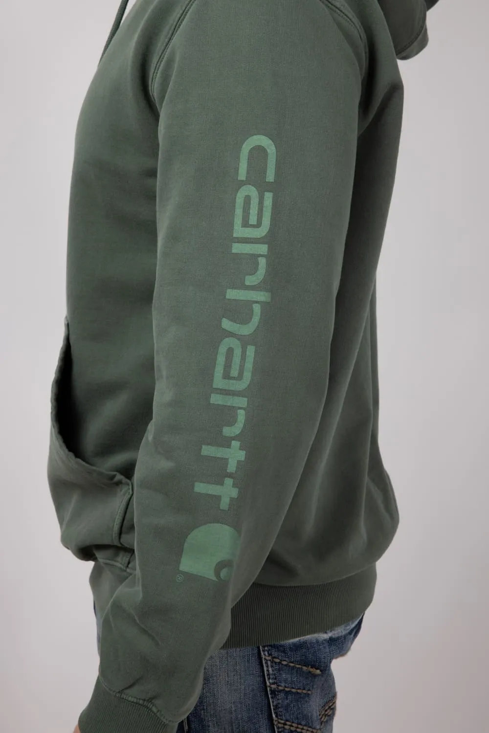 Carhartt Midweight Garment Dyed French Terry Hoodie for Men in Mountain View | 106253-GF8-MOUNTAIN sold by Glik’s product image thumbnail 3