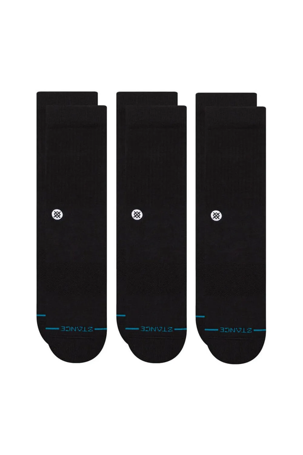 Stance 3 Pack Icon Crew Socks for Men in Black | M556D18ICP-BLK sold by Glik’s