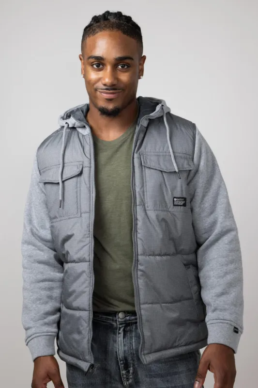 Hooded Vest Jacket for Men in Granite | MTJ05217F3-GRANITE sold by Glik’s