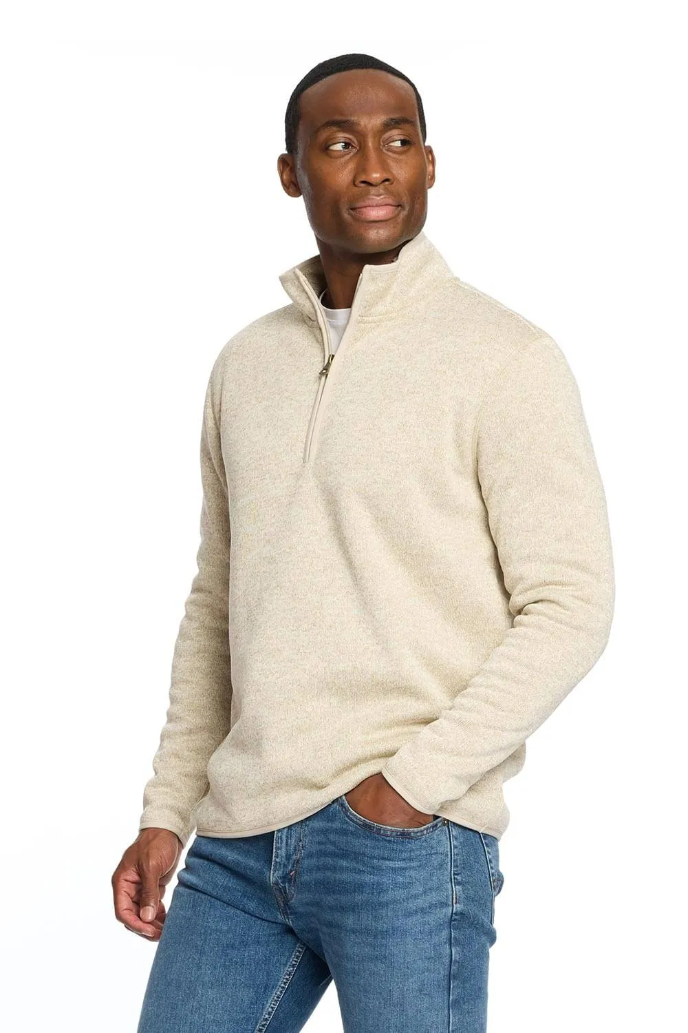 Weatherproof Vintage Sherpa Quarter Zip Pullover for Men in Stone | F2421150GK-STONE sold by Glik’s