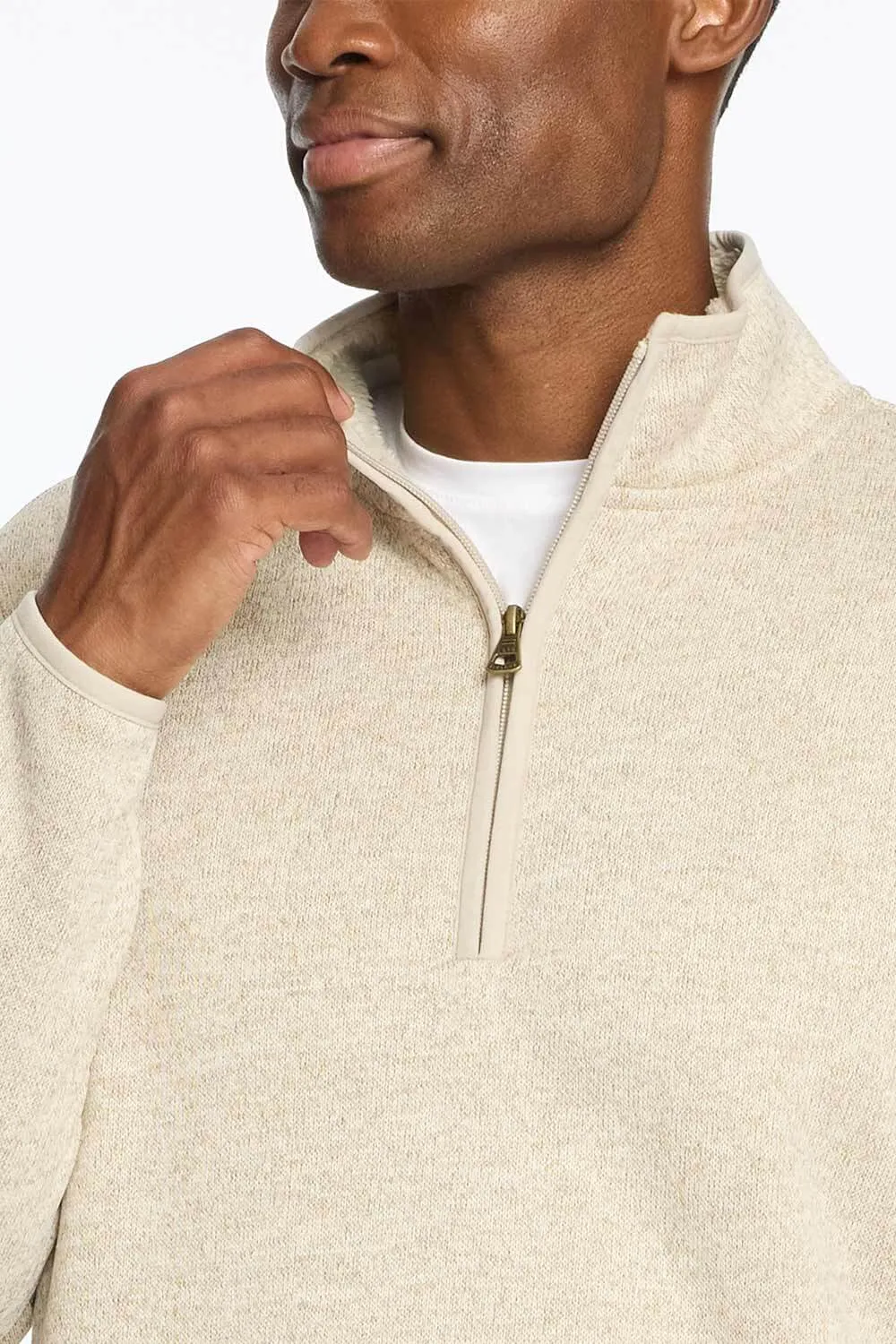 Weatherproof Vintage Sherpa Quarter Zip Pullover for Men in Stone | F2421150GK-STONE sold by Glik’s product image thumbnail 4
