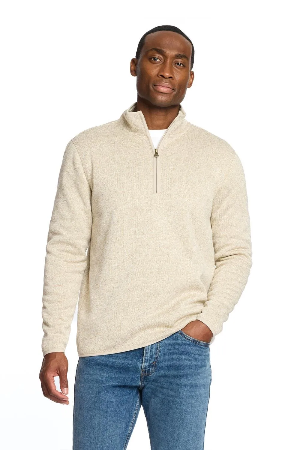 Weatherproof Vintage Sherpa Quarter Zip Pullover for Men in Stone | F2421150GK-STONE sold by Glik’s product image thumbnail 2