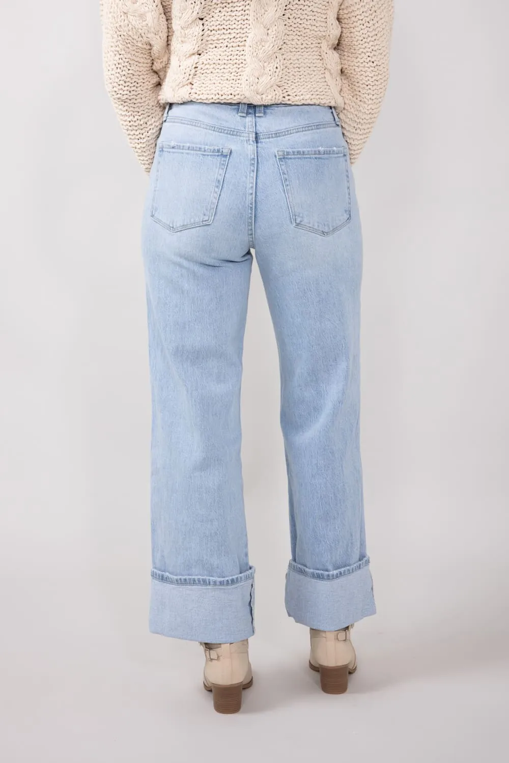 Vervet High Rise Baggy Wide Jeans for Women | T6515 sold by Glik’s product image thumbnail 4
