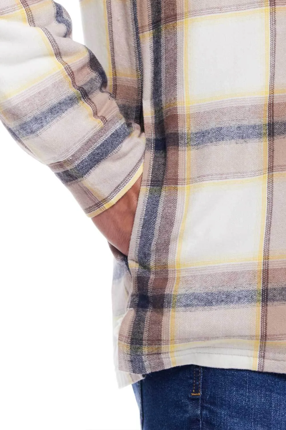 Weatherproof Vintage Sherpa Lined Hooded Shirt Jacket for Men in Wheat | F245456GK-WHEAT sold by Glik’s product image thumbnail 4