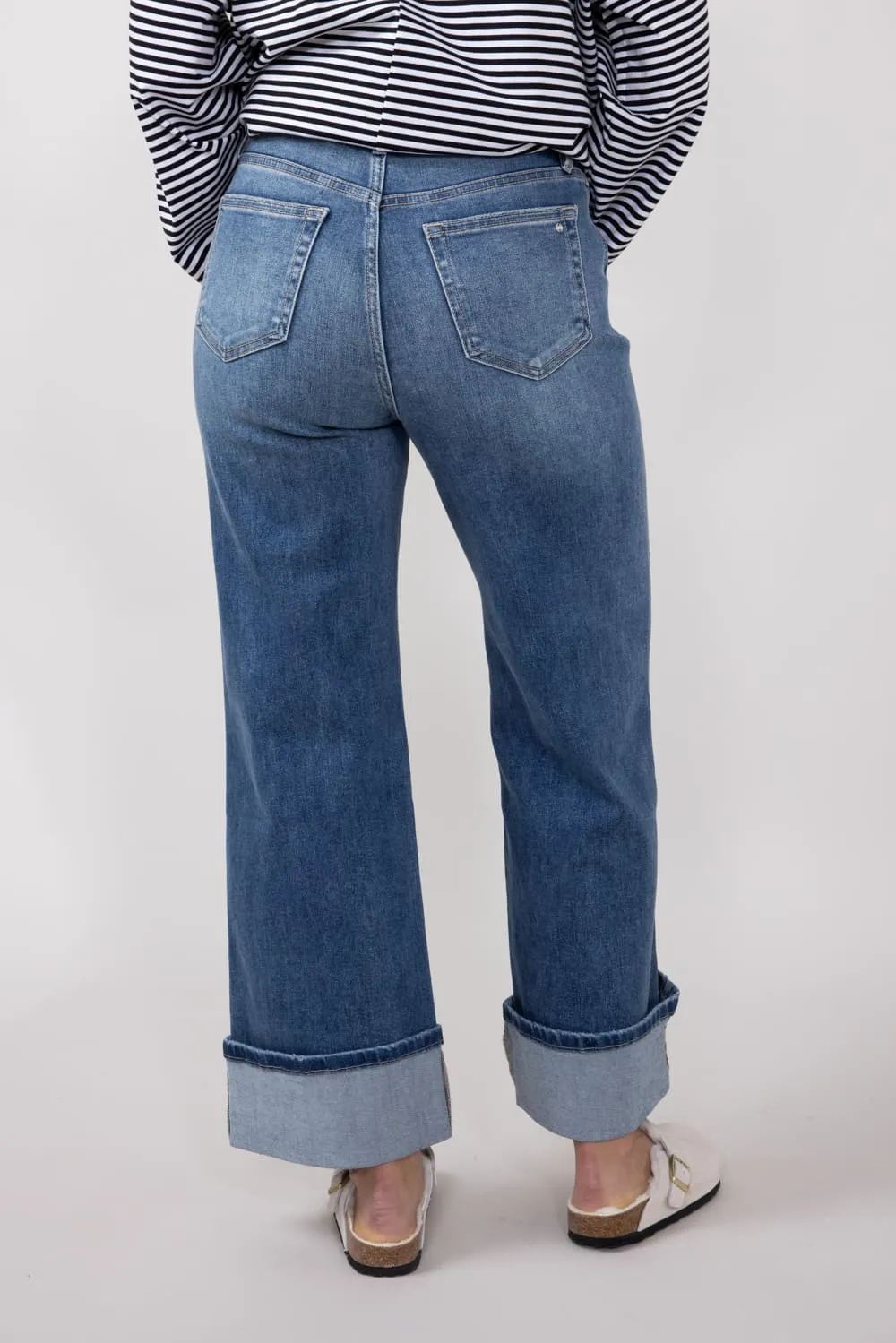 Mica High Rise Wide Cuffed Leg Jeans for Women | MTT-W3311 sold by Glik’s product image thumbnail 4
