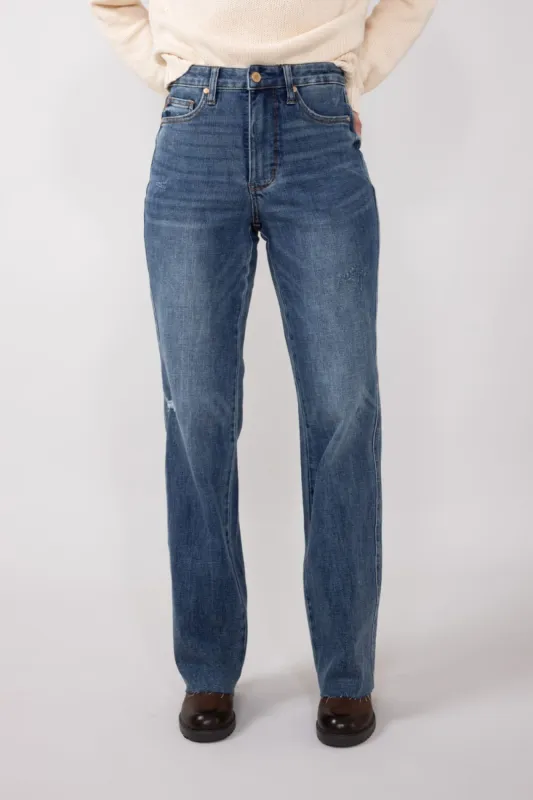 Judy Blue High Waist Raw Hem Straight Jeans for Women | 88848-REG sold by Glik’s