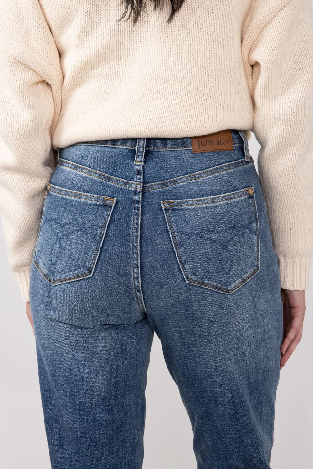 Judy Blue High Waist Raw Hem Straight Jeans for Women | 88848-REG sold by Glik’s product image thumbnail 3