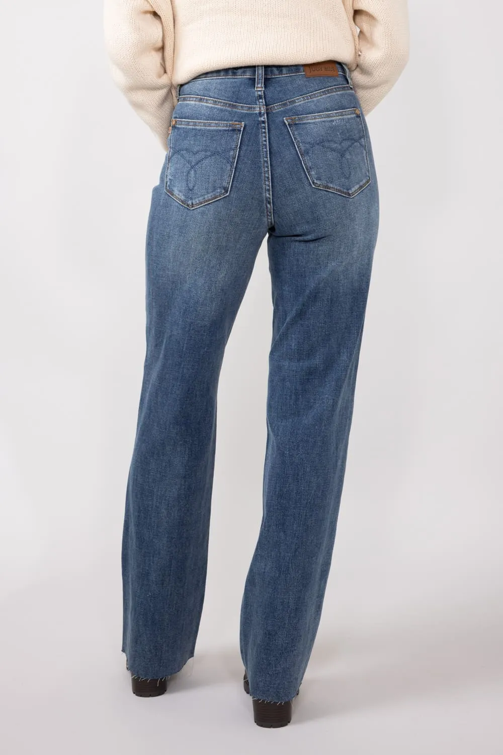 Judy Blue High Waist Raw Hem Straight Jeans for Women | 88848-REG sold by Glik’s product image thumbnail 4