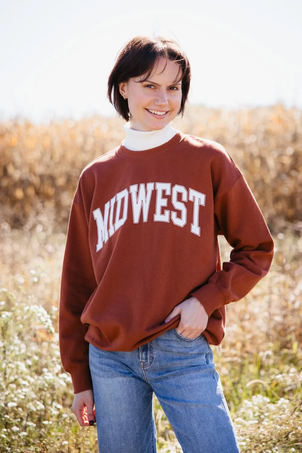 1897 Active Midwest Sweatshirt for Women in Rust | GT852-RUST sold by Glik’s product image thumbnail 2