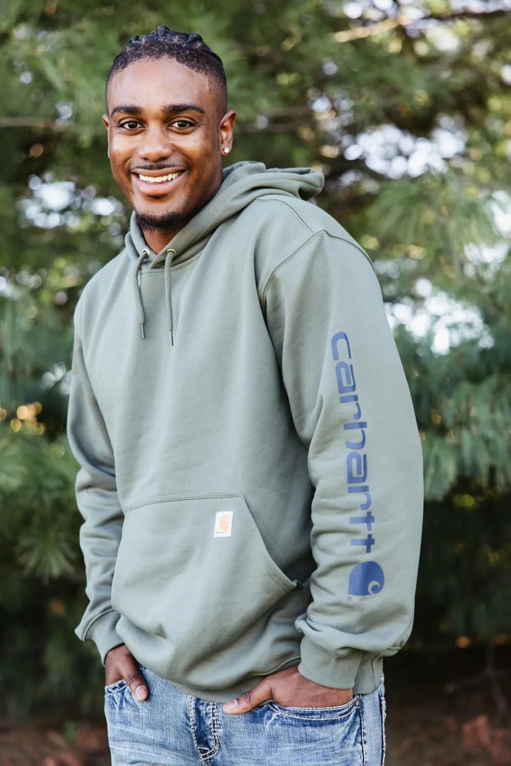 Carhartt Loose Fit Graphic Hoodie for Men in Dusty Olive | K288-DOV-OLIVE sold by Glik’s product image thumbnail 2