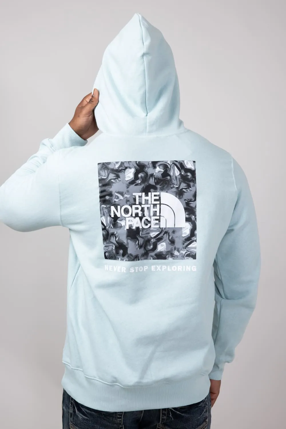 The North Face Box Logo Hoodie for Men in Muted Pine | NF0A7UNS-4SI-GRN sold by Glik’s