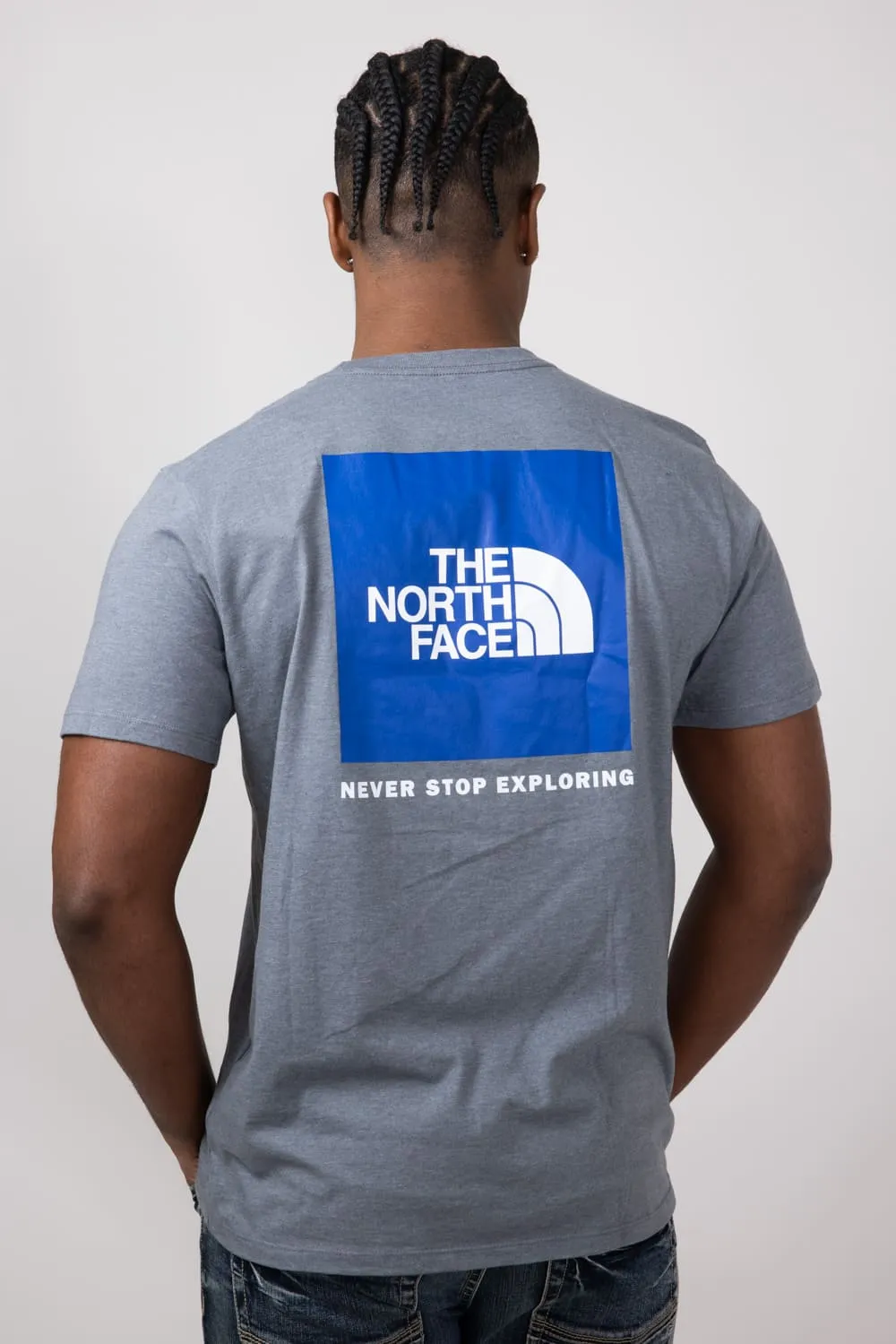 The North Face Box Logo T-Shirt for Men in Grey | NF0A812H-L28-GRY sold by Glik’s