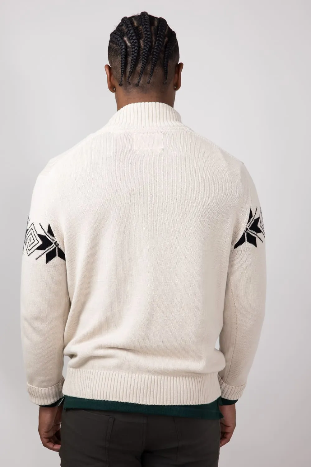 Weatherproof Vintage Snowflake Quarter Zip Sweater for Men in Beige | F2440572GK-BEIGE sold by Glik’s product image thumbnail 2