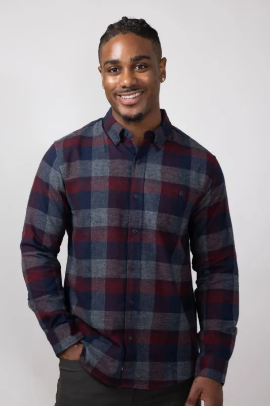 Weatherproof Vintage Brushed Flannel Shirt for Men in Red Maroon | F2485572GK-REDMAROON sold by Glik’s
