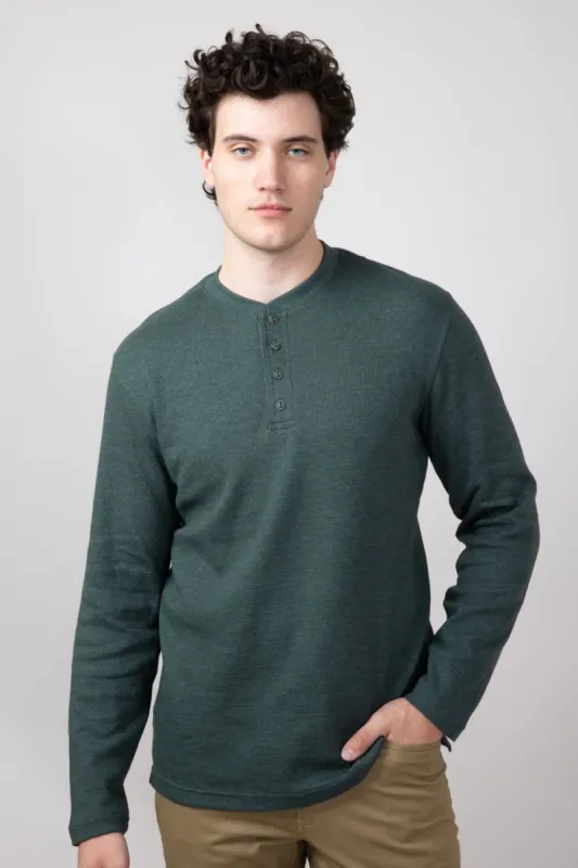 Weatherproof Vintage Waffle Henley Shirt for Men in Heather Scarab | F243093GK-HEATHER SCARAB sold by Glik’s