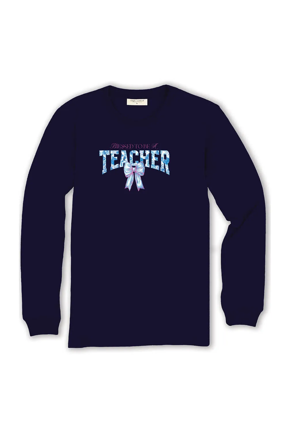 Simply Southern Long Sleeve Blessed Teacher T-Shirt for Women in Eclipse | LS-TEACHER-ECLIPSE sold by Glik’s product image thumbnail 2