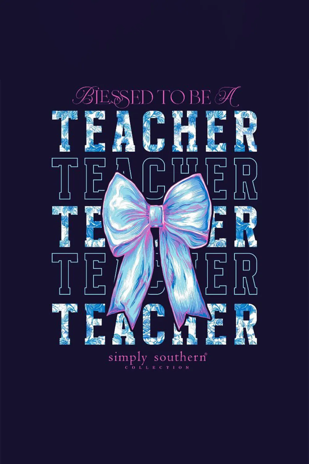 Simply Southern Plus Size Long Sleeve Blessed Teacher T-Shirt for Women in Eclipse | EXT-LS-TEACHER-ECLIPSE sold by Glik’s product image thumbnail 3