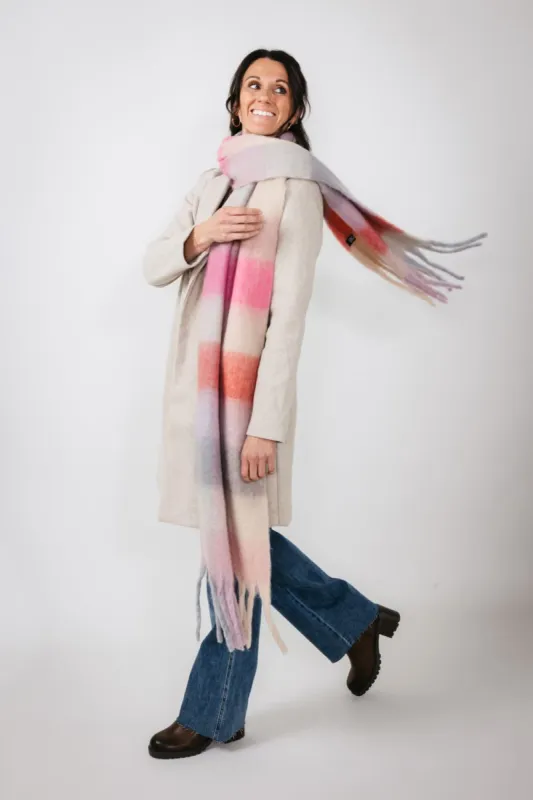 Soft & Cozy Plaid Scarf for Women in Pink | WCL120077-PNK sold by Glik’s