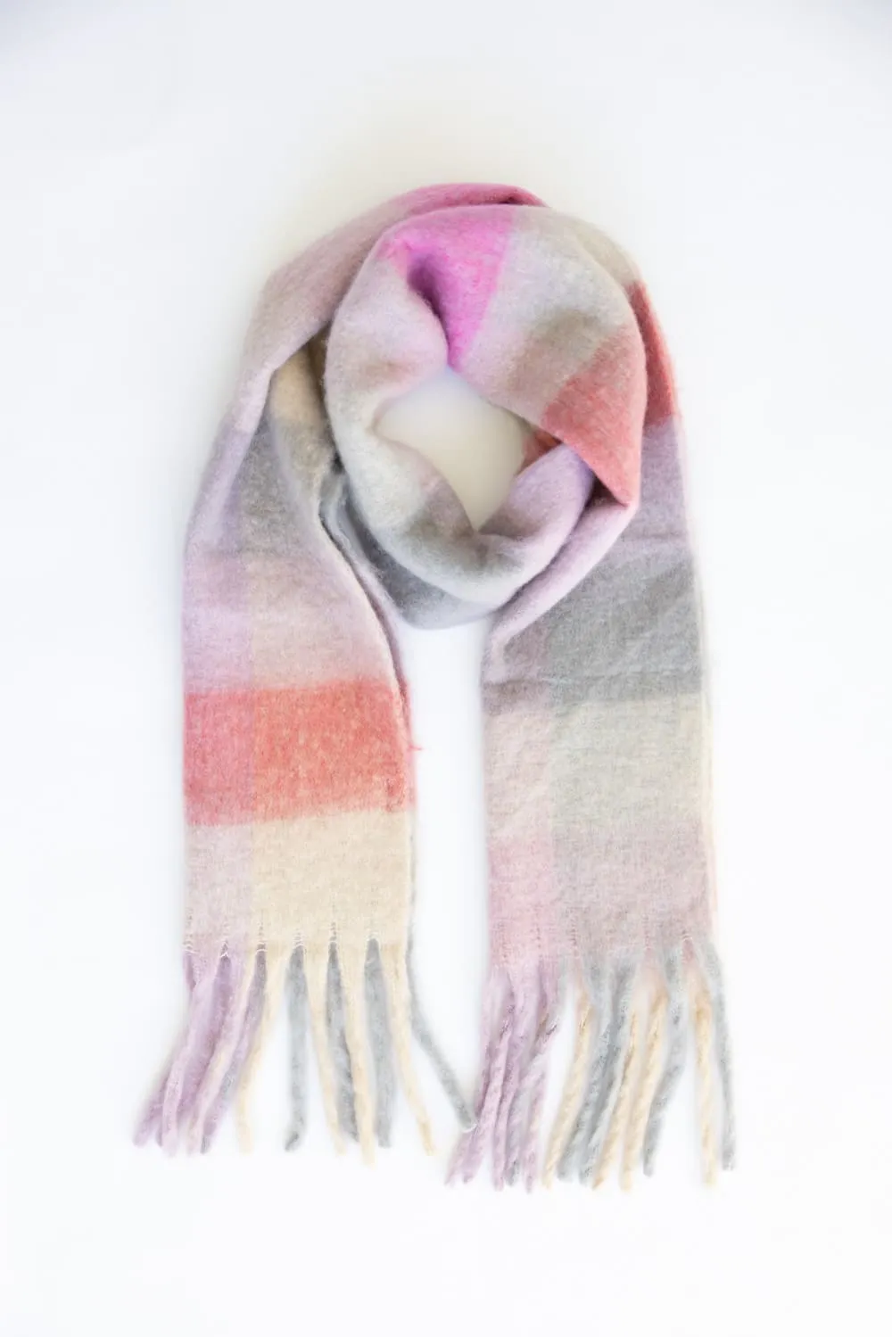 Soft & Cozy Plaid Scarf for Women in Pink | WCL120077-PNK sold by Glik’s product image thumbnail 2