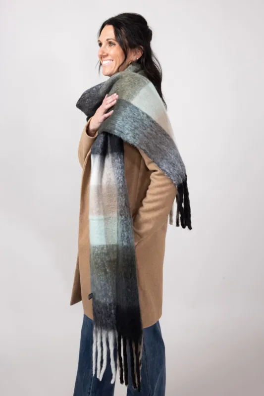 Plaid Scarf for Women in Black | WCLI20077-BLK sold by Glik’s