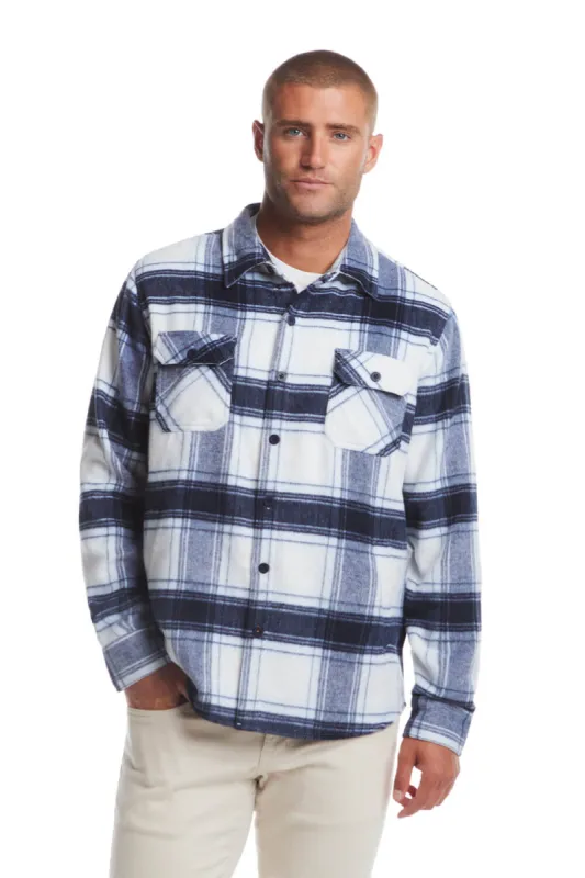 Weatherproof Vintage Brushed Shirt Jacket for Men in White Plaid | F2421091GK-WHITEPLAID sold by Glik’s