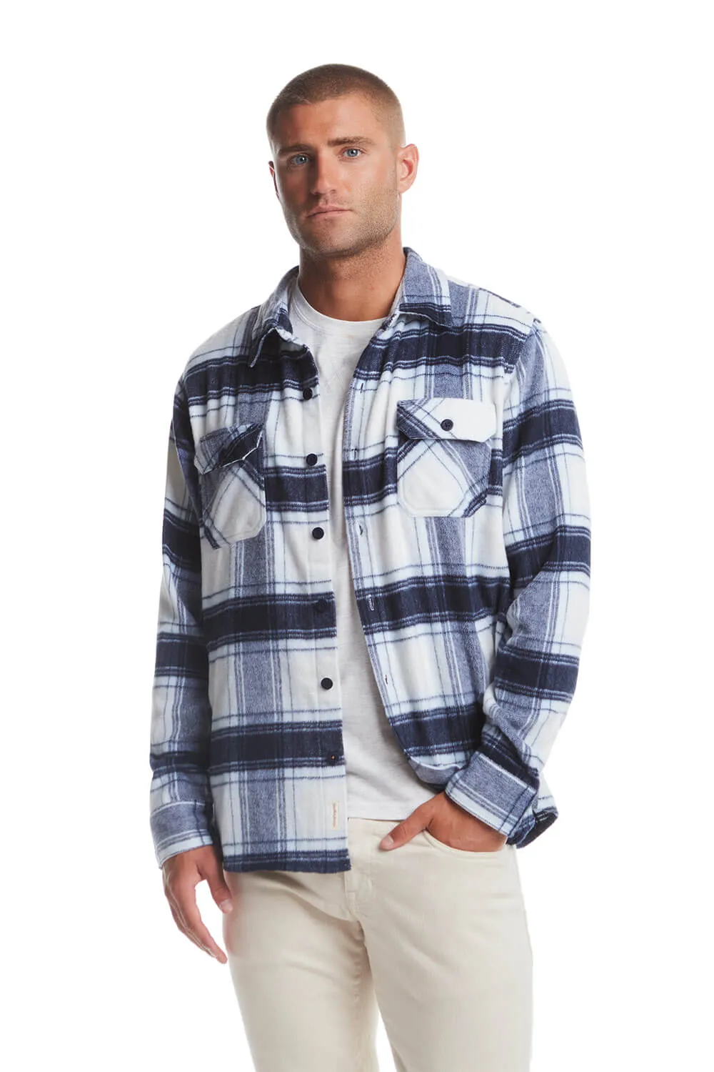 Weatherproof Vintage Brushed Shirt Jacket for Men in White Plaid | F2421091GK-WHITEPLAID sold by Glik’s product image thumbnail 5