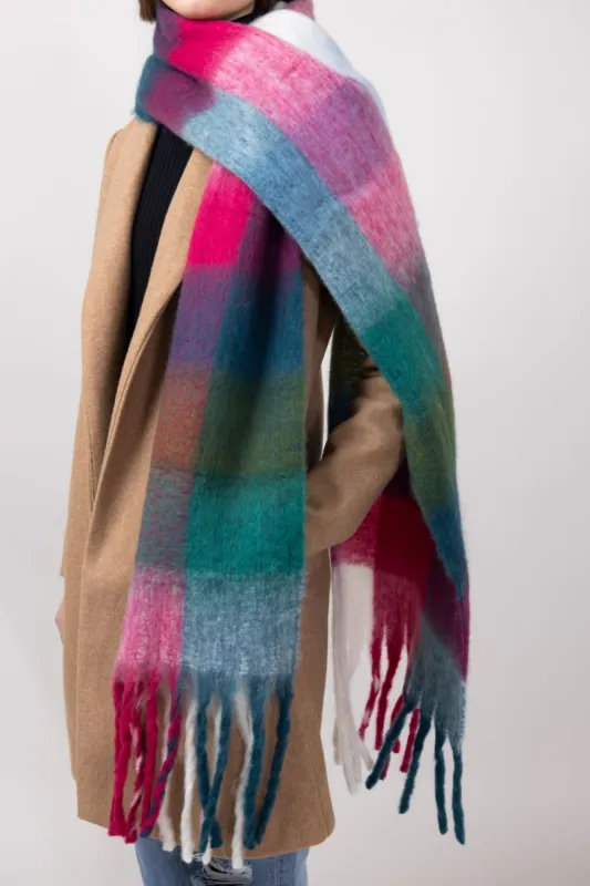 Soft & Cozy Plaid Scarf for Women in Red | WCL120077-RED sold by Glik’s