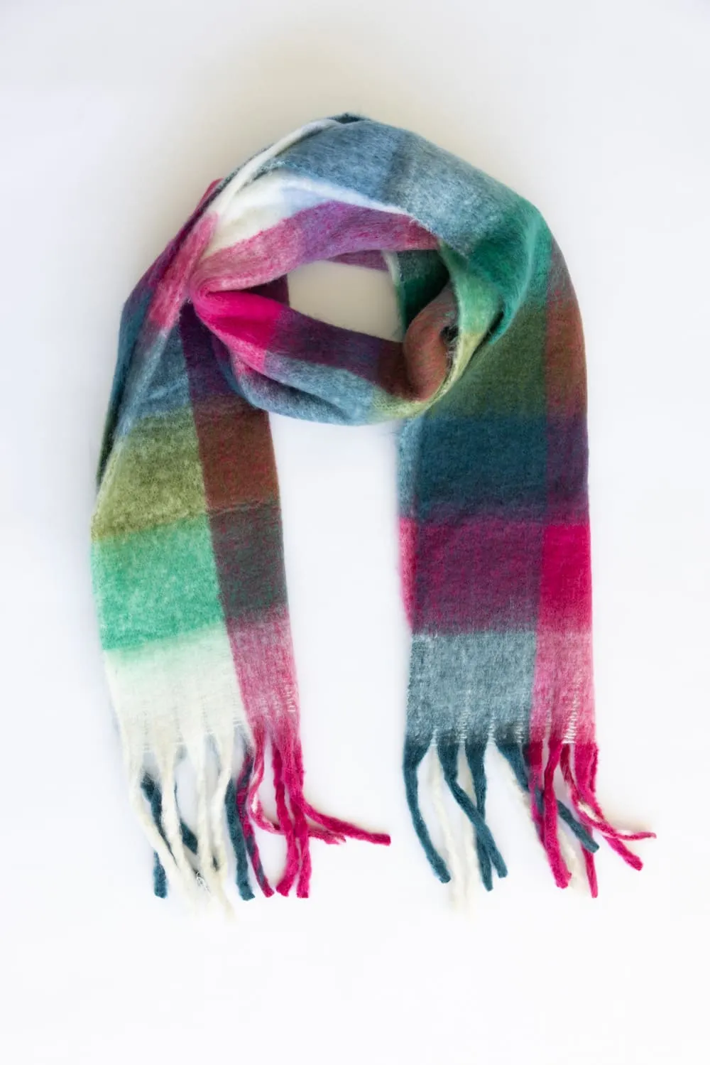 Soft & Cozy Plaid Scarf for Women in Red | WCL120077-RED sold by Glik’s product image thumbnail 2