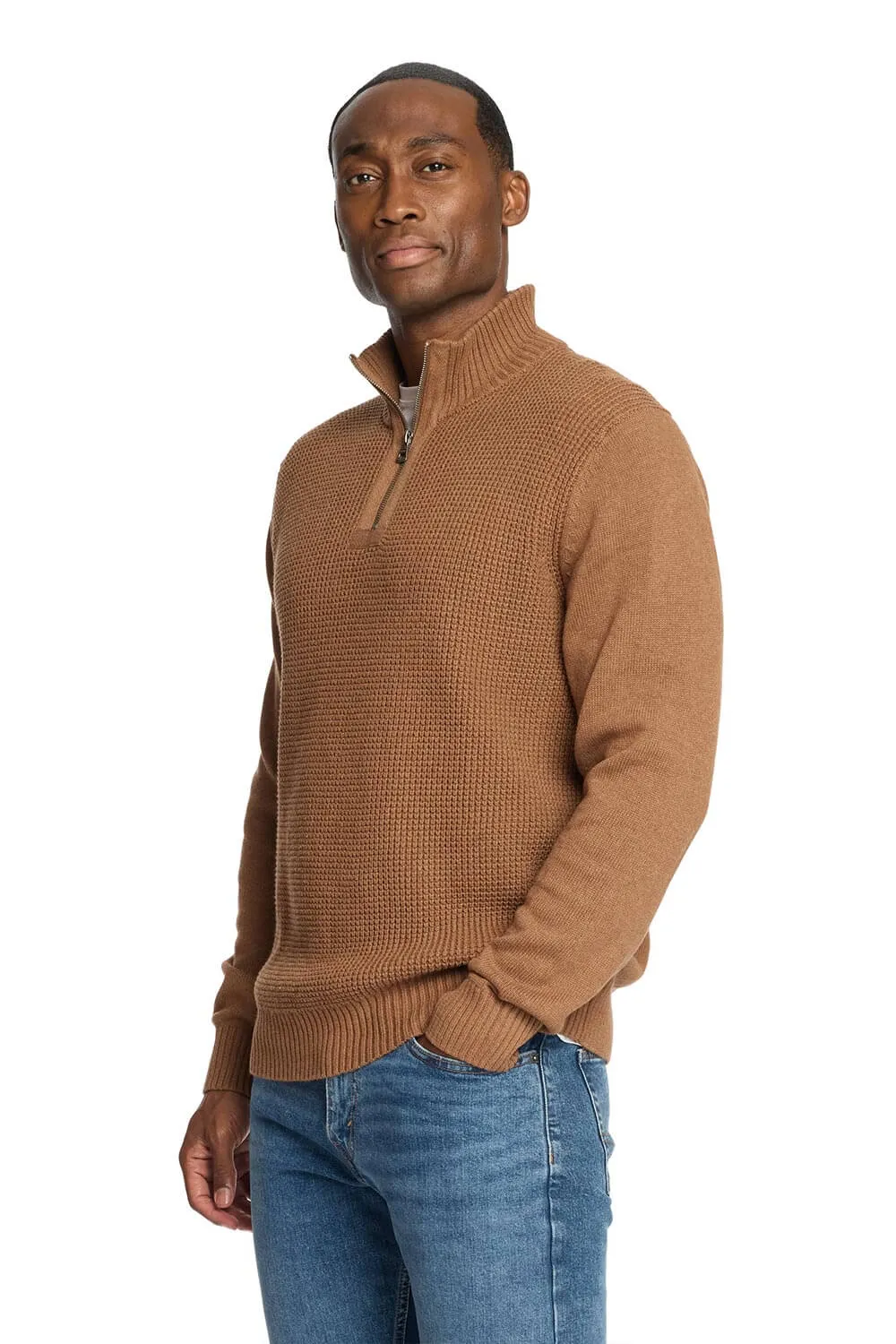 Weatherproof Vintage Textured Quarter Zip Sweater for Men in Harvest Heather | F245994GK-HARVESTHEATHER sold by Glik’s product image thumbnail 3