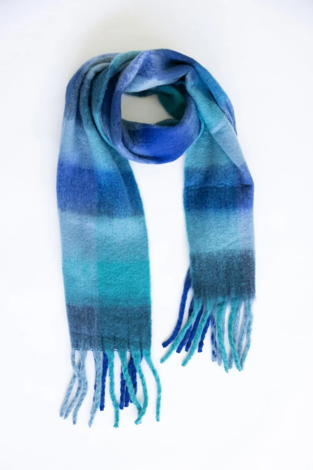 Soft & Cozy Plaid Scarf for Women in Blue | WCL420083BLUE sold by Glik’s product image thumbnail 2