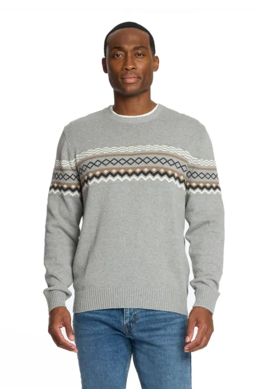 Weatherproof Vintage Nordic Crewneck Sweater for Men in Pale Grey | F2440637GK-PALEGREY sold by Glik’s