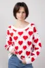 Miracle Kirigami Heart Sweater for Women in Ivory/Red | W8372-IVORYRED sold by Glik’s