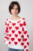 Miracle Kirigami Heart Sweater for Women in Ivory/Red | W8372-IVORYRED sold by Glik’s