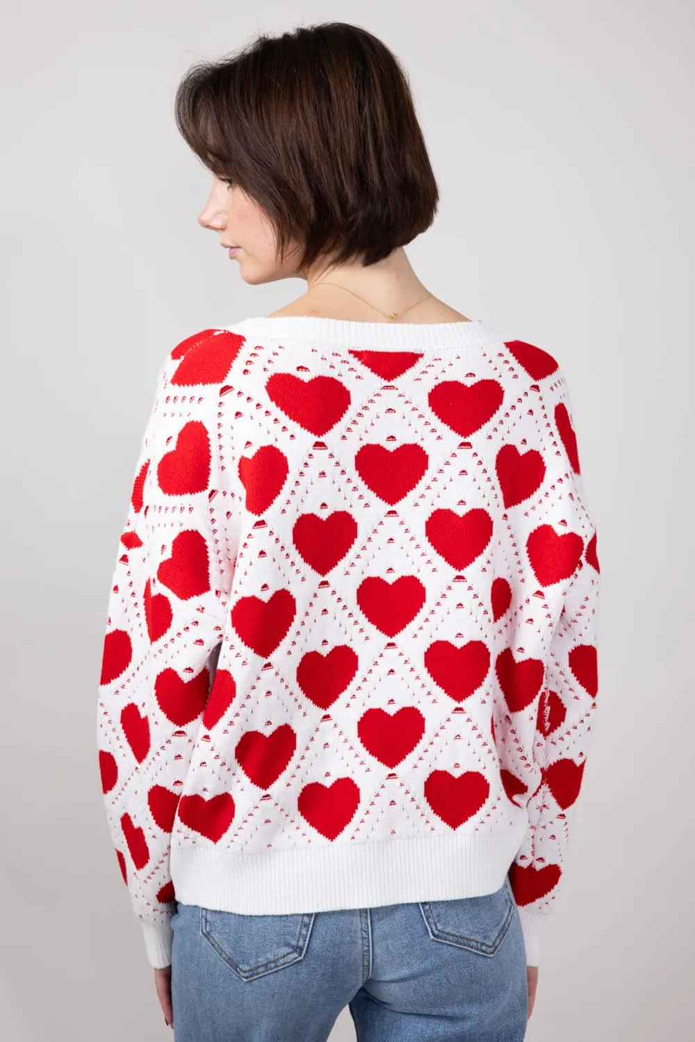 Miracle Kirigami Heart Sweater for Women in Ivory/Red | W8372-IVORYRED sold by Glik’s product image thumbnail 2