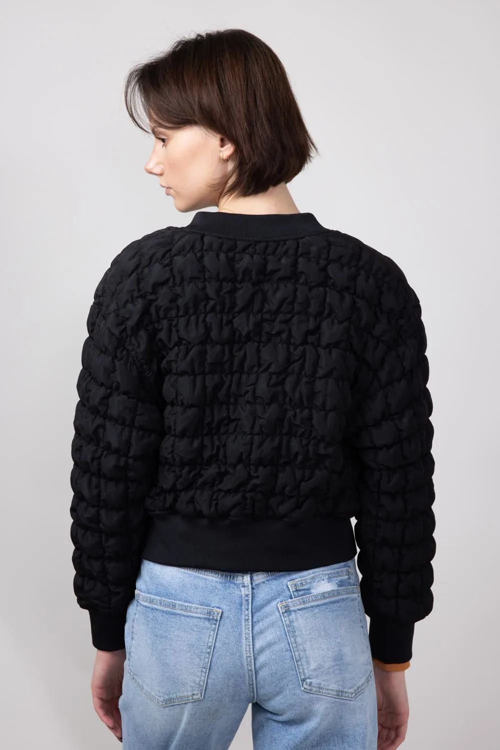 Quilted Puffer Jacket for Women in Black | JQD004-BLACK sold by Glik’s product image thumbnail 2