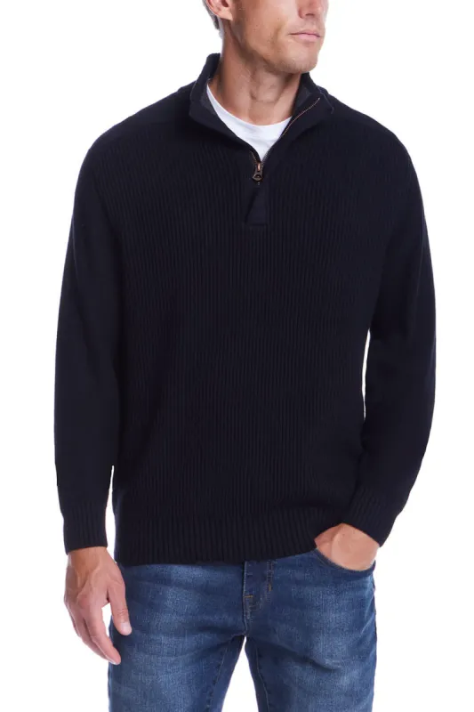 Weatherproof Vintage Southwest Quarter Zip Sweater for Men in Navy | F2440421GK-NAVY sold by Glik’s