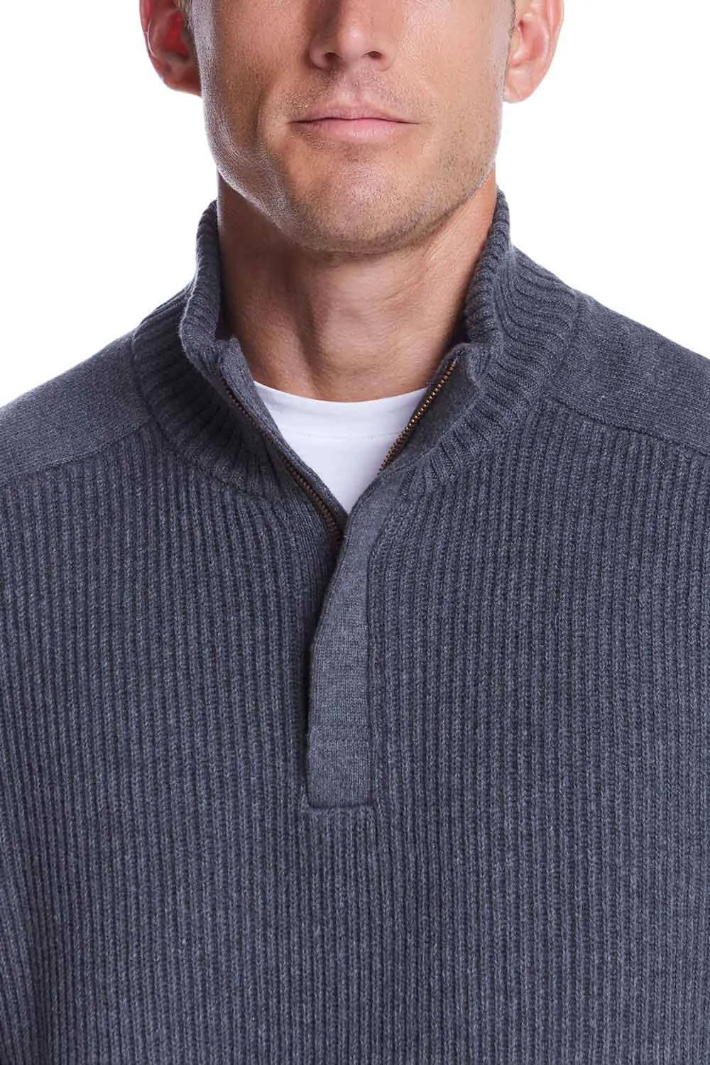 Weatherproof Vintage Southwest Quarter Zip Sweater for Men in Smoke Grey Heather | F2440421GK-SMOKEGREY sold by Glik’s product image thumbnail 4
